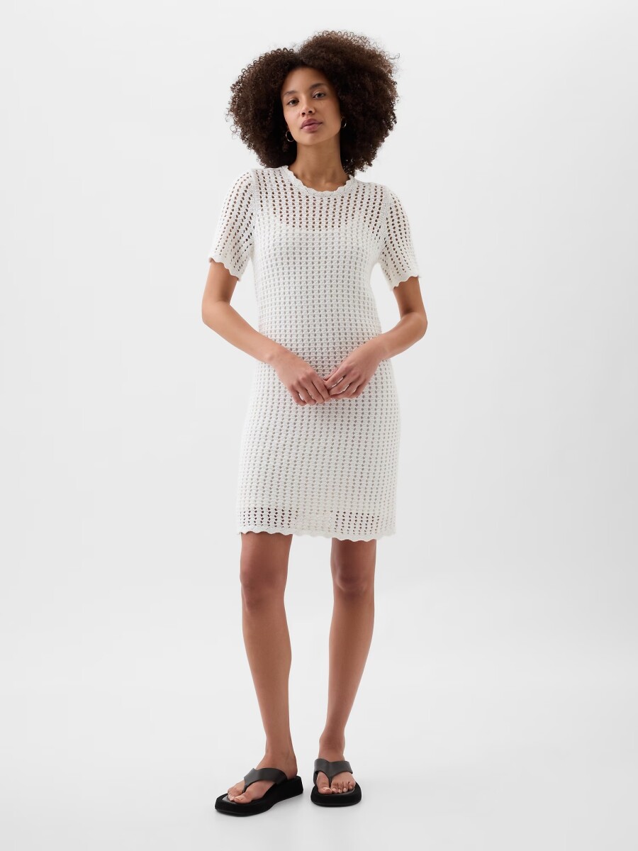 Vestido Crochet Mujer - New Off White 