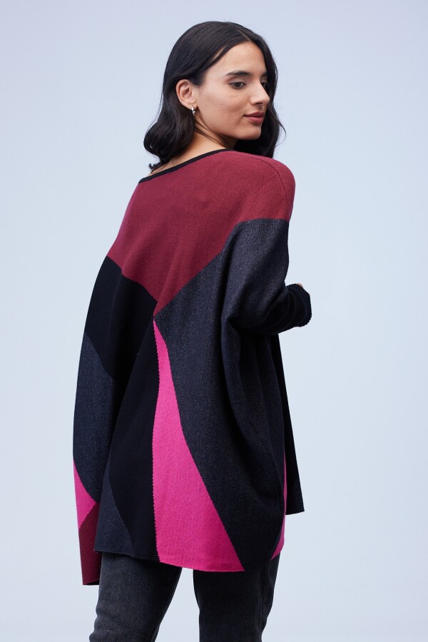Buzo Poncho Oversize BORDEAUX/MULTI