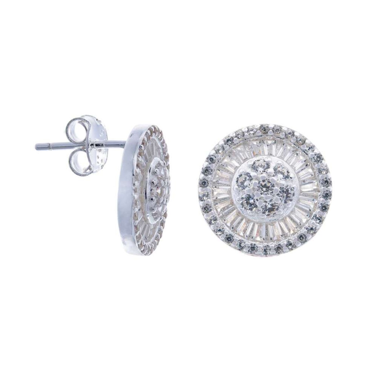 Par De Caravanas De Plata 925 - Con Circonias 