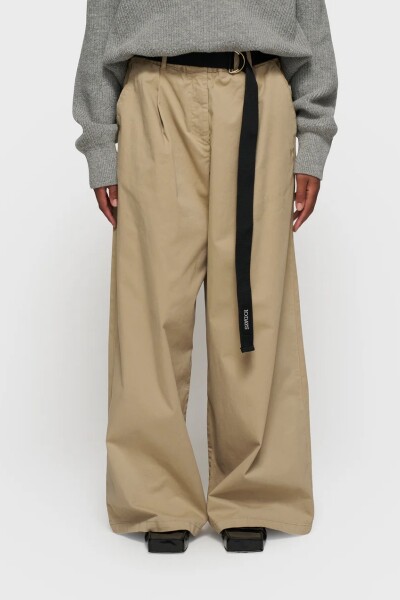 WIDE PANTS TWILL Beige