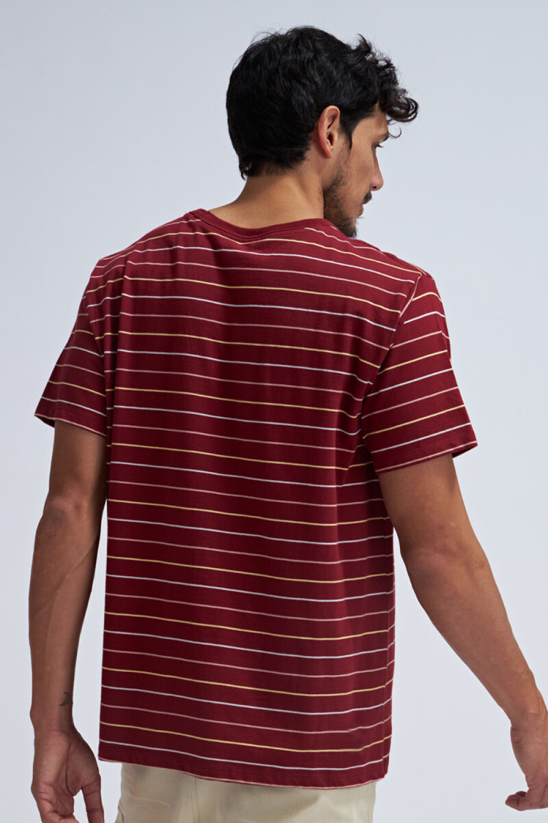 Camiseta manga corta Rayas Bordo