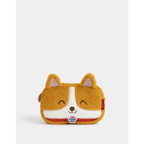 Cartuchera Peluche Corgi Marron Camel