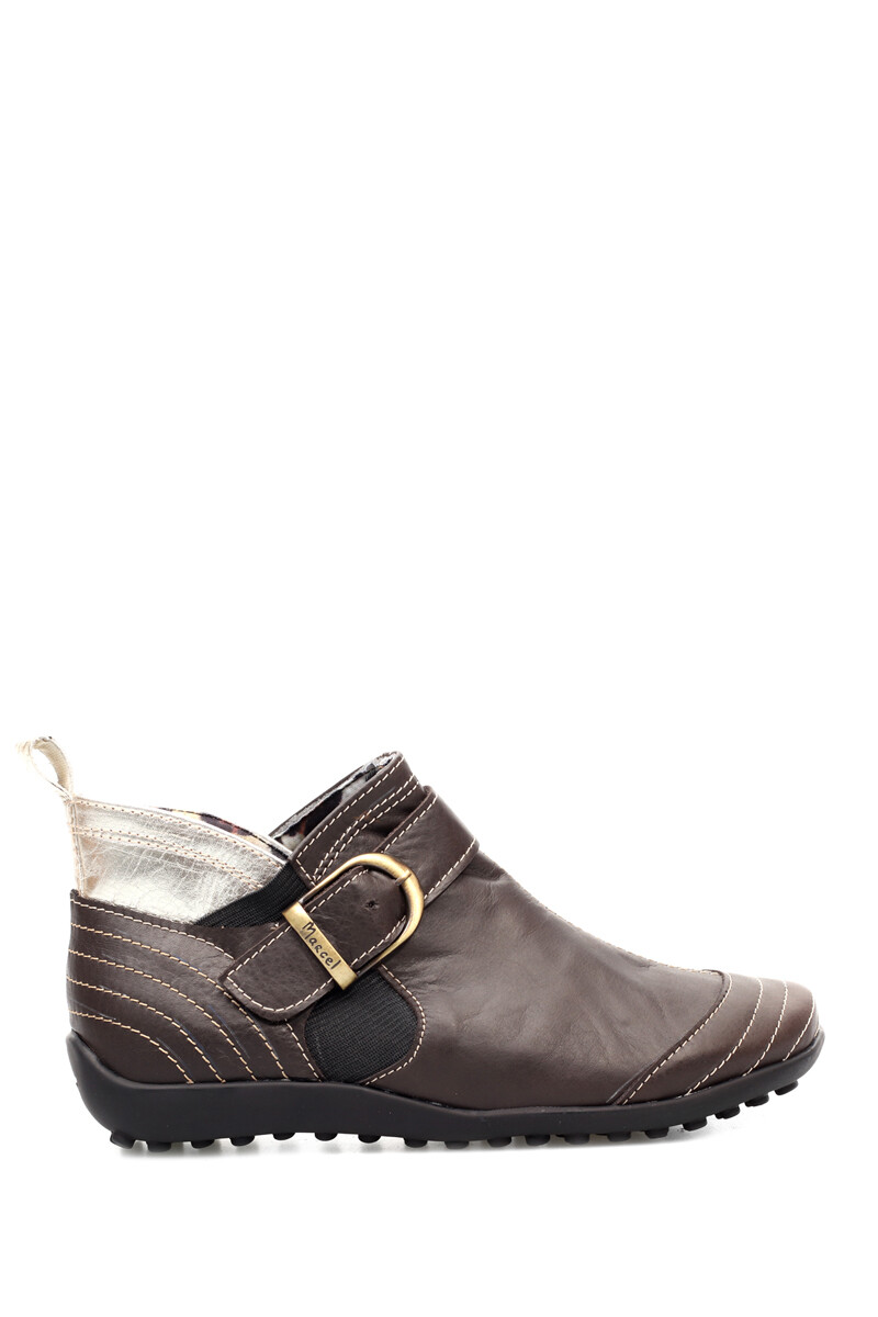 Bota Baja Clásica Cuero - CHOCOLATE 
