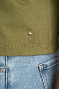 Remera Algodón Combinada Oliva