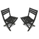 Set x2 Silla Plegable Simil Madera Reforzada Plástico NEGRO