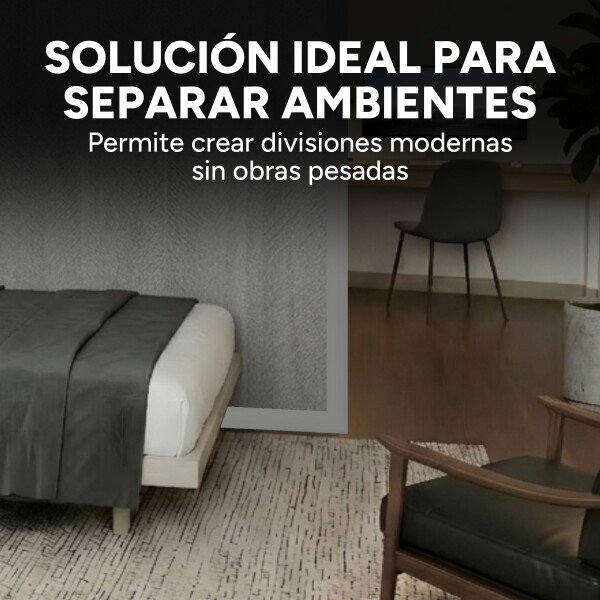 Riel P/ Panel Separador Ambientes Símil Madera 300 x 8,5 Cm Gris 1