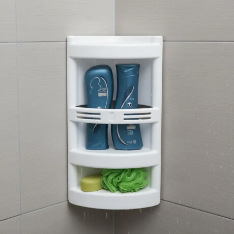 Esquinero Organizador Ducha Porta Shampo 2 Estantes Plástico Blanco