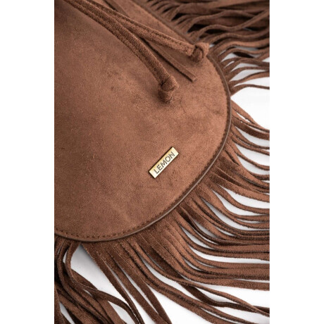 Cartera Flecos Gamuza Vegana Chocolate