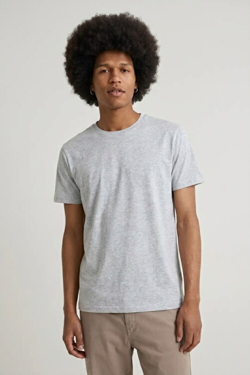 Remera cuello redondo ICONIC 150 GRIS MELANGE