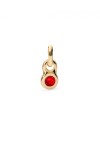 CHARM DE ALEACIÓN DE METALES BAÑADOS EN ORO 18K CON CRISTAL ROJO Charm