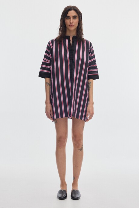 Camisola Vice Print Stripes Black