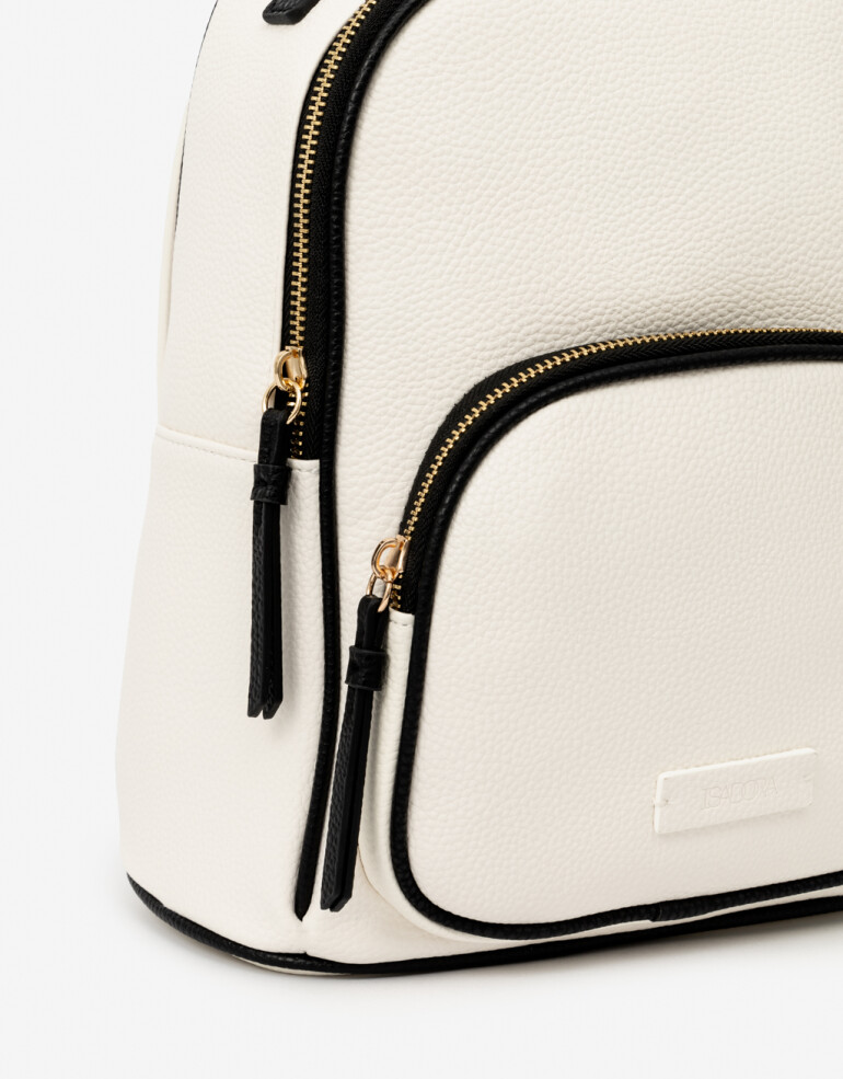 Mochilas Urbanas Basicos Mochila Con Bolsillo - Blanco Crudo