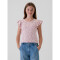 SS SCOOP RIB FLUTTER TOP PINK FLORAL