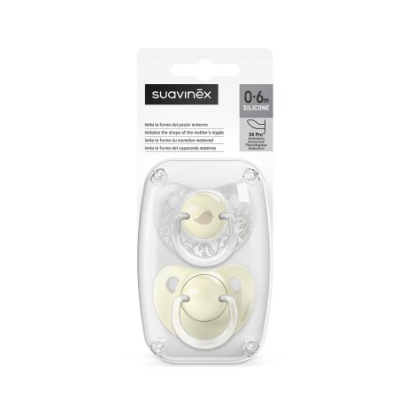 Setx2 Chupetes tetina anatomica 0-6m Birdies crema