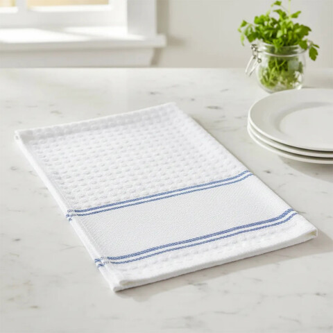Repasador cocina Dohler hilo 40 x 60 cm Azul Blanco