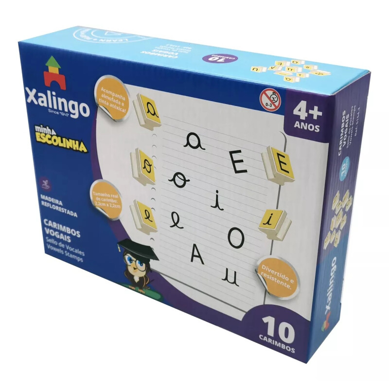 Sellos de letras vocales x10, XALINGO en caja Sellos de letras vocales x10, XALINGO en caja