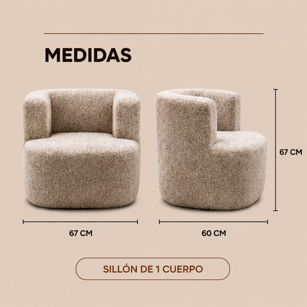Sillón Puff ComboHome Kumo Redondo Corderito Diseño Premium Blanco 1