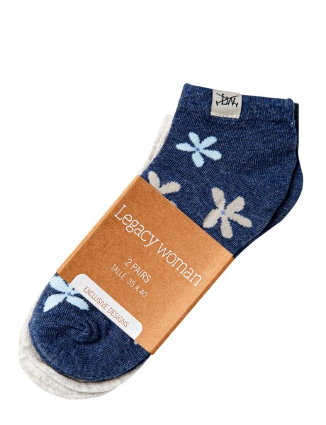 MEDIA FLORES PACK X 2 Gris