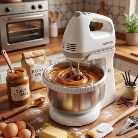 Batidora bowl acero inoxidable Daewoo | Giratorio | 5 velocidades + turbo Batidora bowl acero inoxidable Daewoo | Giratorio | 5 velocidades + turbo