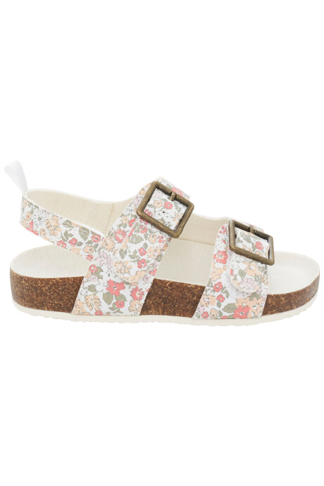 Sandalias con velcro, diseño floral Sandalias con velcro, diseño floral