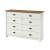 Cómoda 8 cajones - Linea Colonial Blanco/Freijo