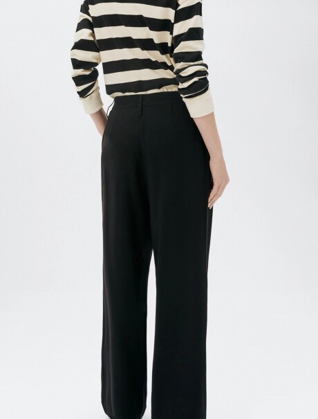 PANTALÓN RECTO DE TALLE ALTO NEGRO