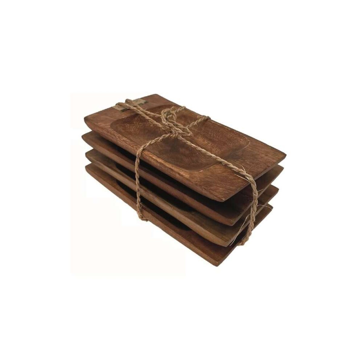 Set X 4 Bandeja Rectangular 165X9X25Cm - Madera 