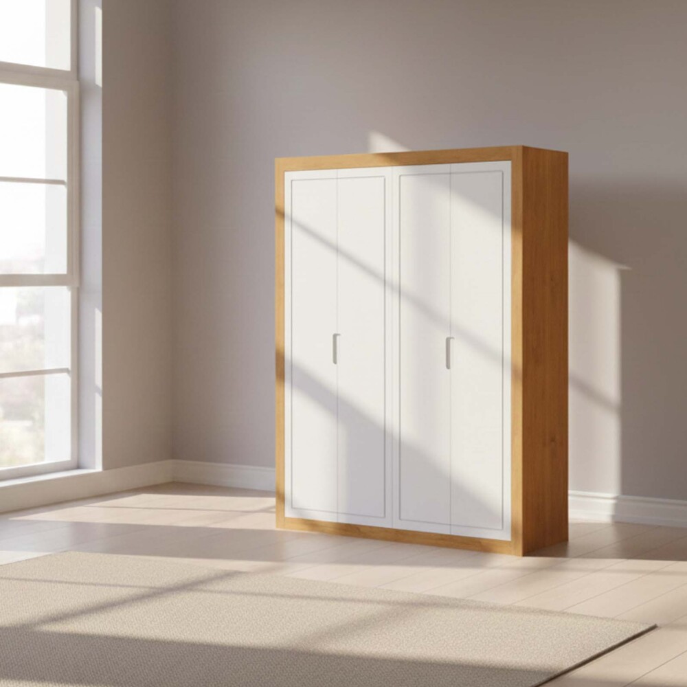 PLACARD 4 PUERTAS MDF-Y-MADERA BLANCO TUTTO