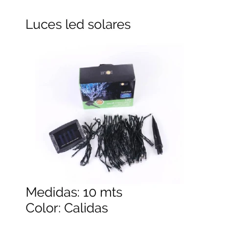 100 Luces Led Solares Calidas 10 Mt Cable 100 Luces Led Solares Calidas 10 Mt Cable