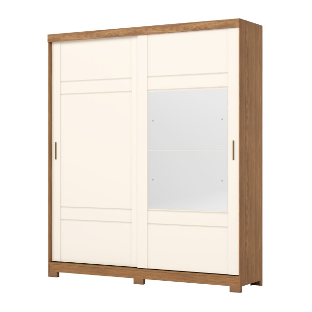 ROPERO VERGGO 2 PUERTAS 3 CAJONES INTERNOS CON ESPEJOS GUARDARROPA CLOSET ARMARIO OFF WHITE