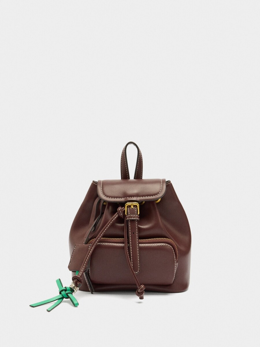 Mini Mochila Com Colgante burdeos