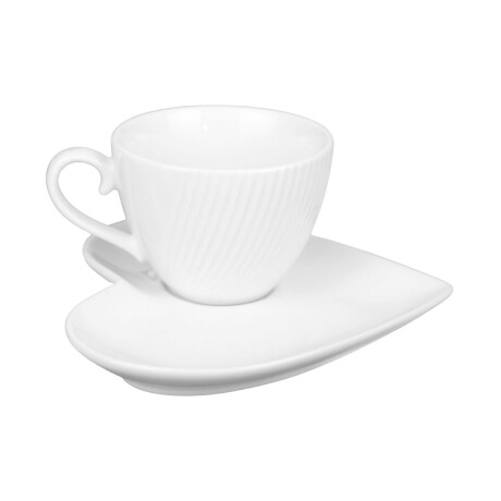 Set de taza + plato con forma de corazon Set de taza + plato con forma de corazon