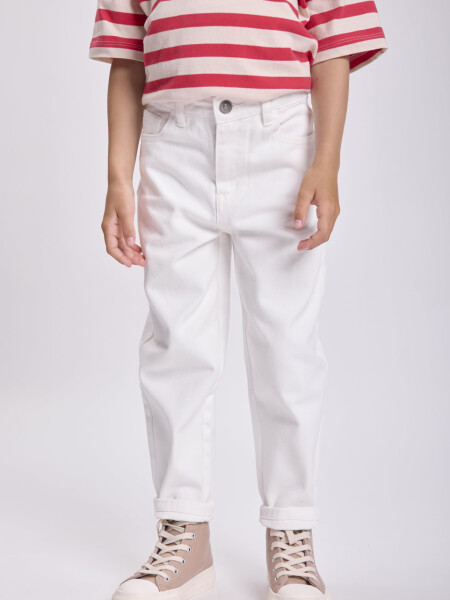 Pantalón jean slouchy Blanco