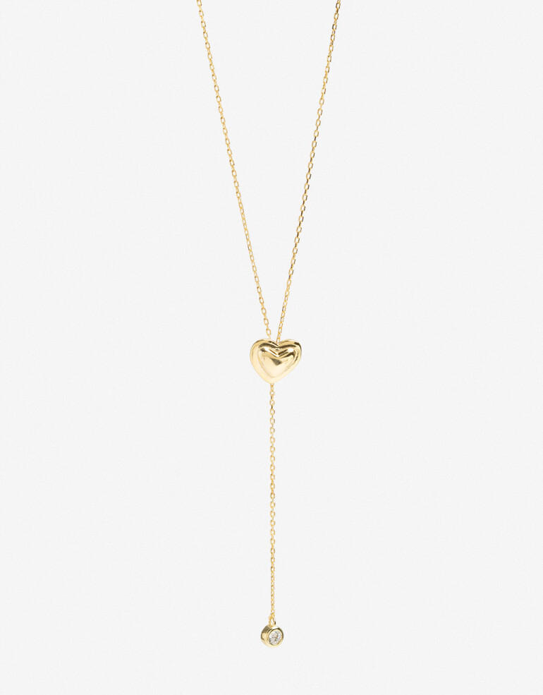 Collares Cortos Strass Collar Corto Plata 925 Corazón - Dorado