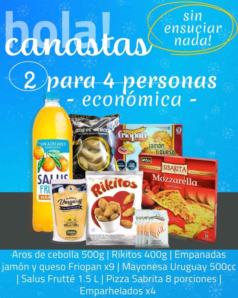 PACK CUMPLEAÑOS REUNIÓN ECONOMICA PARA 4 PERSONAS 
