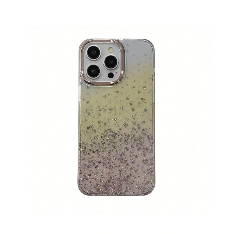 Protector para iPhone 16 Pro Max glitter negro transparente Protector Para Iphone 16 Pro Max Glitter Negro Transparente