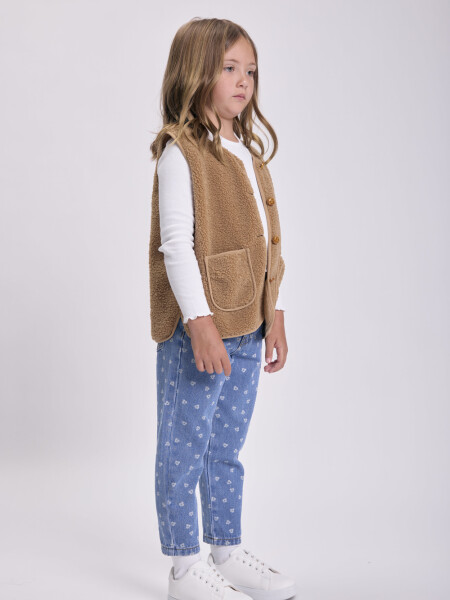 Pantalón jean slouchy estampado Azul Claro
