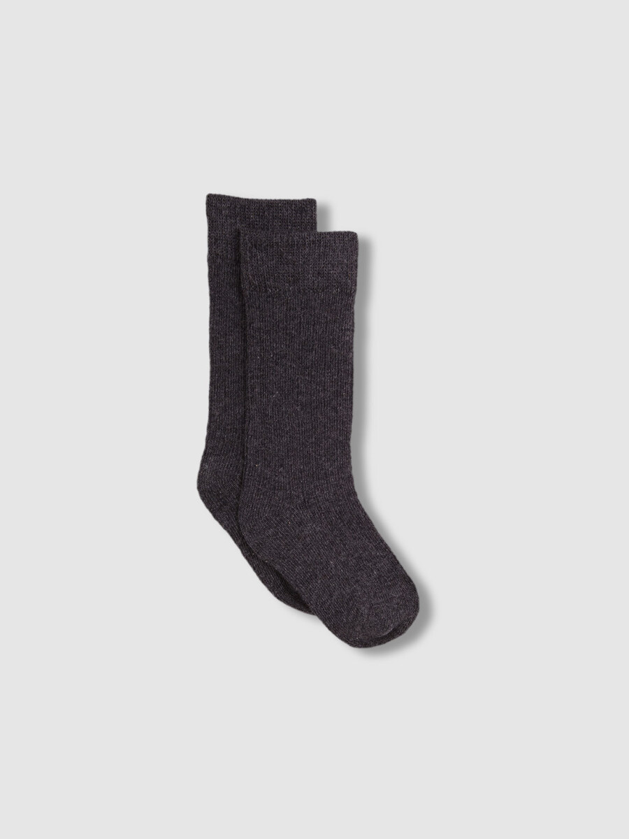 Calcetin Basico Gris Oscuro Melange