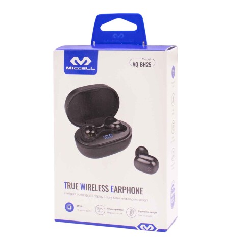 Auriculares Miccell Inalámbricos BH25 BT C/Display Led Negro Auriculares Miccell Inalámbricos BH25 BT C/Display Led Negro