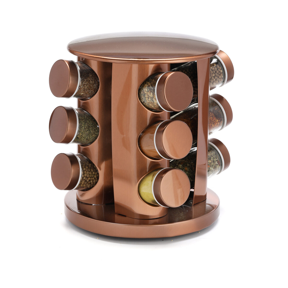 Especiero Giratorio con 12 Frascos Porta Condimentos Cocina Acero inoxidable Imback Color Cobre 