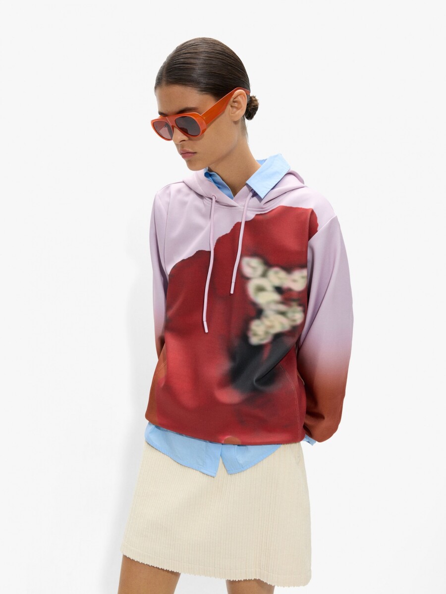 Sudadera Con Flor Estampada multicolor