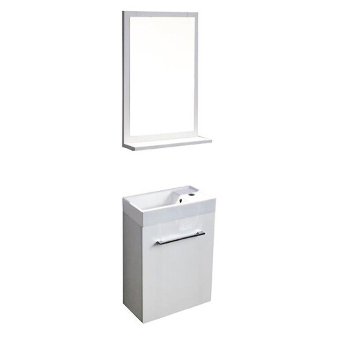 MUEBLE BAÑO EN MDF CON ESPEJO Y ESTANTE BLANCO - 39X21.5X50 BLANCO