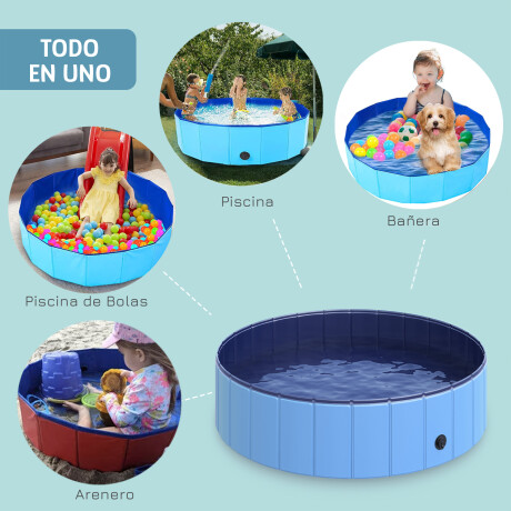 Piscina Plegable Multiuso 100x30cm PVC Antideslizante Celeste