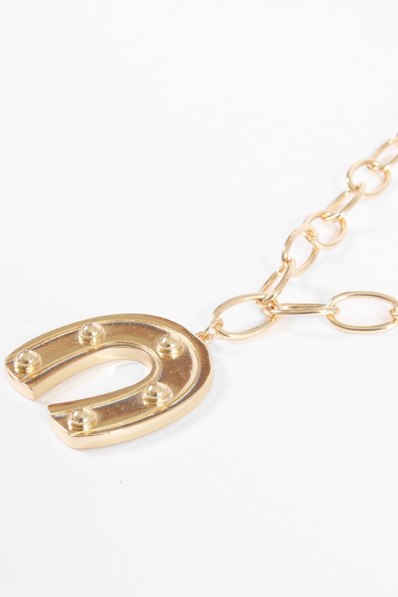 Collar cadena doble herradura dorado