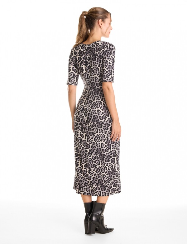 Vestido Animal Print Lazo GRIS/MULTI
