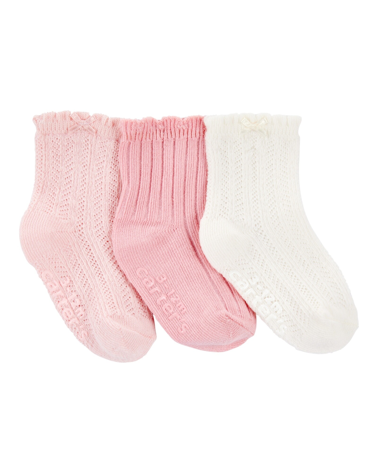 Pack tres pares de medias de algodón, rosadas Pack tres pares de medias de algodón, rosadas