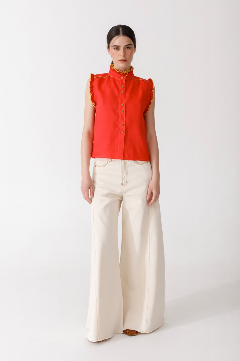 BLUSA CEREZA DETAIL Rojo