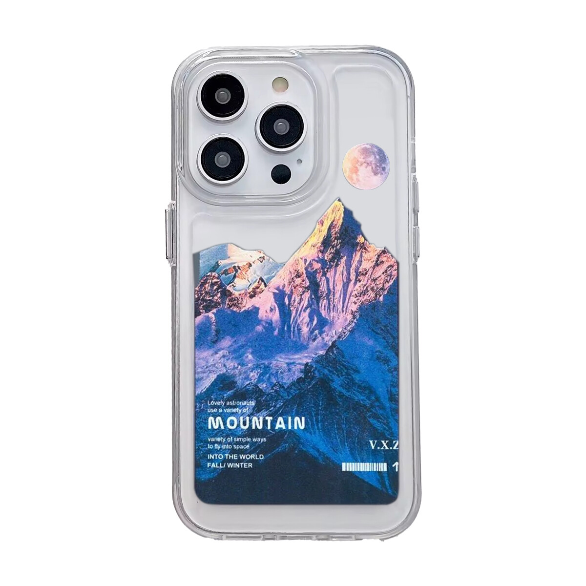 Protector Case Transparente Mountain Sunset para iPhone 13 - Transparente 