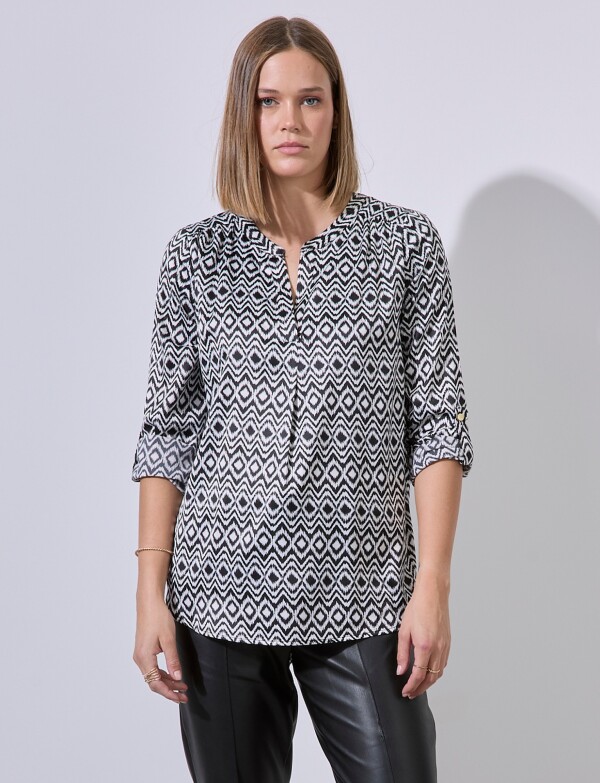 Blusa Printed NEGRO/BLANCO