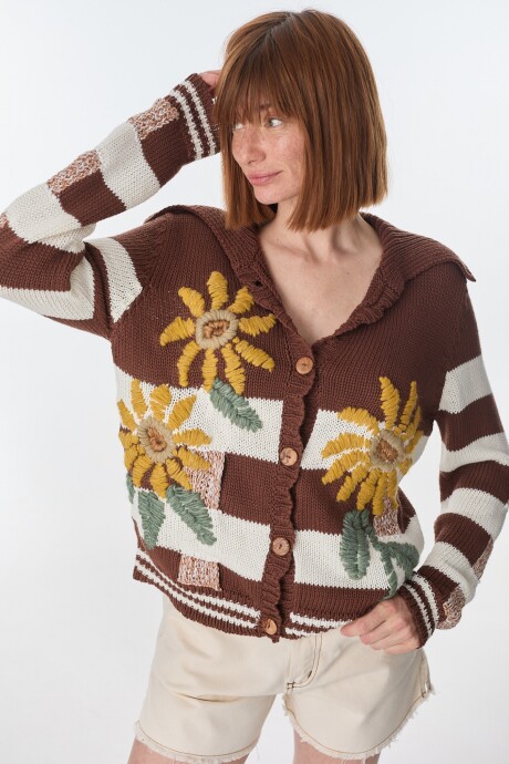 Cardigan Daisy Chocolate
